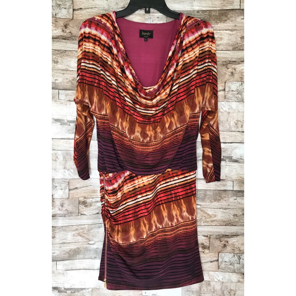 Laundry by Shelli Segal Blouson Dress w Cowl Neck
